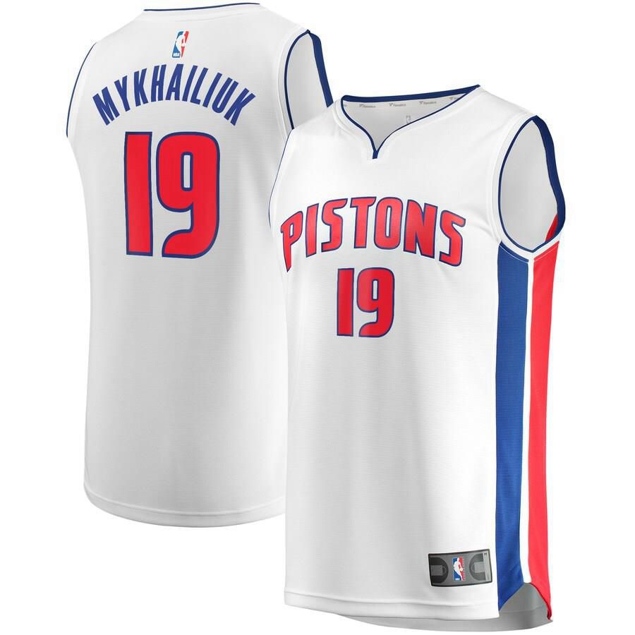 Detroit Pistons Sviatoslav Mykhailiuk Fanatics Branded Replica Fast Break Player Team Association Jersey Mens - White | Ireland N4995W5