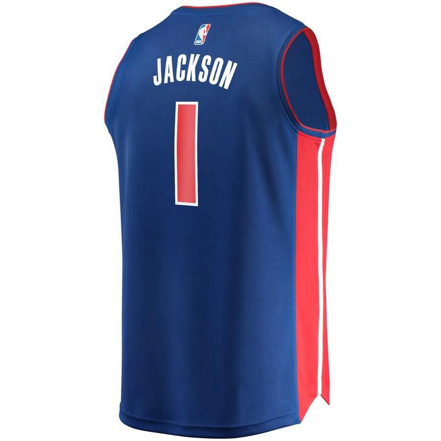 Detroit Pistons Reggie Jackson Fanatics Branded Replica Fast Break Icon Jersey Mens - Blue | Ireland C2732X8